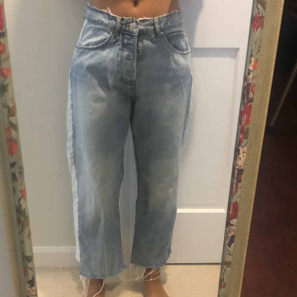 Patchwork cropped jeans size S